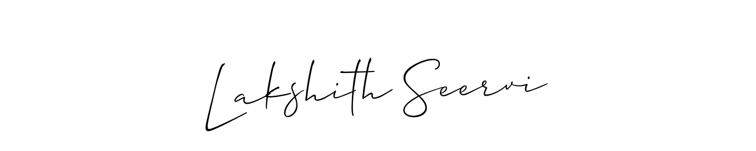 Allison_Script is a professional signature style that is perfect for those who want to add a touch of class to their signature. It is also a great choice for those who want to make their signature more unique. Get Lakshith Seervi name to fancy signature for free. Lakshith Seervi signature style 2 images and pictures png