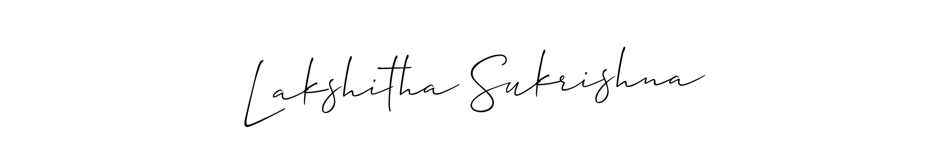 How to Draw Lakshitha Sukrishna signature style? Allison_Script is a latest design signature styles for name Lakshitha Sukrishna. Lakshitha Sukrishna signature style 2 images and pictures png