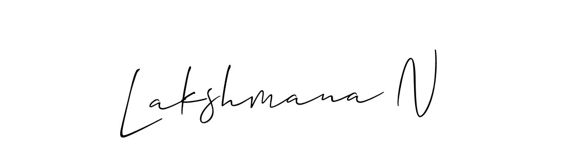 You should practise on your own different ways (Allison_Script) to write your name (Lakshmana N) in signature. don't let someone else do it for you. Lakshmana N signature style 2 images and pictures png