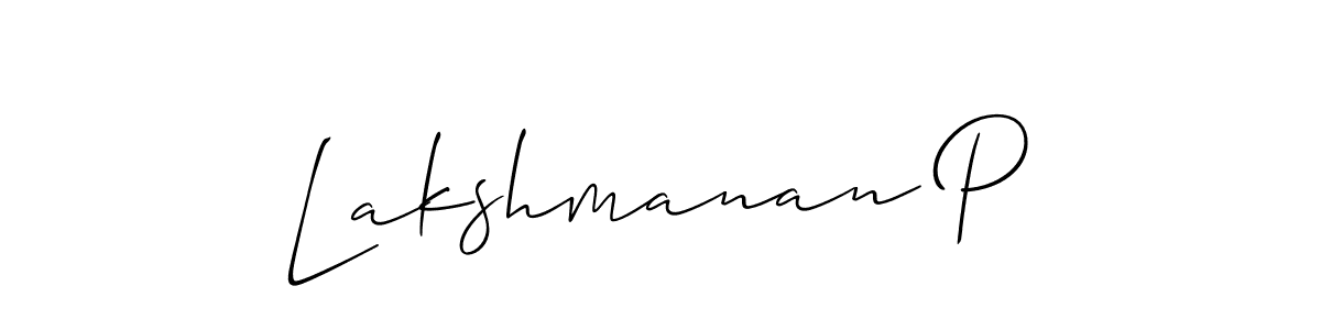 Also You can easily find your signature by using the search form. We will create Lakshmanan P name handwritten signature images for you free of cost using Allison_Script sign style. Lakshmanan P signature style 2 images and pictures png