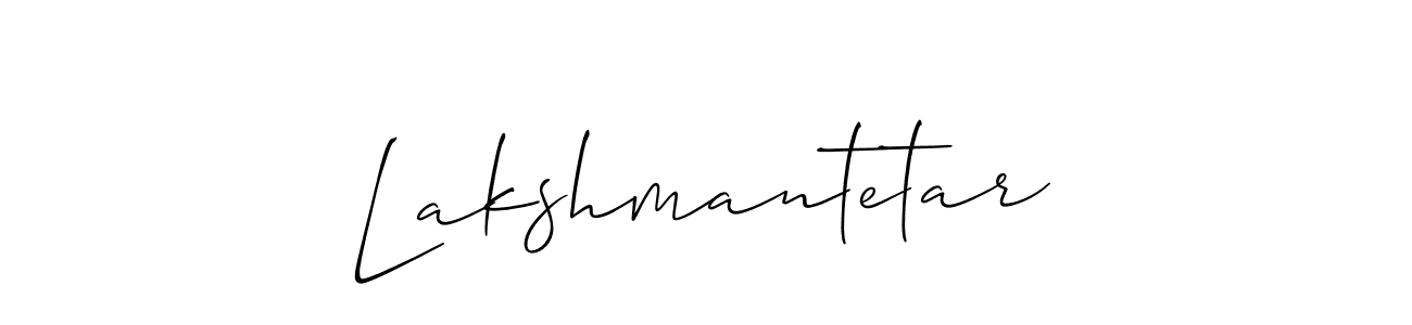 Allison_Script is a professional signature style that is perfect for those who want to add a touch of class to their signature. It is also a great choice for those who want to make their signature more unique. Get Lakshmantetar name to fancy signature for free. Lakshmantetar signature style 2 images and pictures png