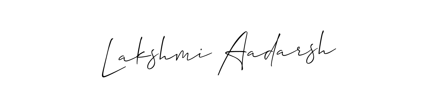 Make a beautiful signature design for name Lakshmi Aadarsh. With this signature (Allison_Script) style, you can create a handwritten signature for free. Lakshmi Aadarsh signature style 2 images and pictures png
