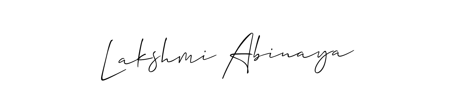 You should practise on your own different ways (Allison_Script) to write your name (Lakshmi Abinaya) in signature. don't let someone else do it for you. Lakshmi Abinaya signature style 2 images and pictures png