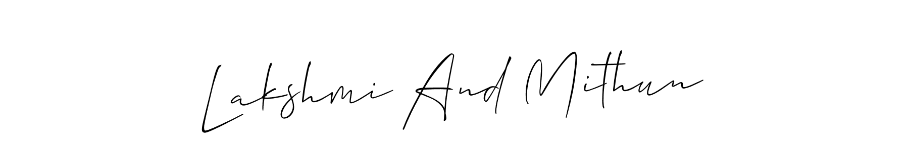 Check out images of Autograph of Lakshmi And Mithun name. Actor Lakshmi And Mithun Signature Style. Allison_Script is a professional sign style online. Lakshmi And Mithun signature style 2 images and pictures png