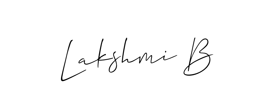 Use a signature maker to create a handwritten signature online. With this signature software, you can design (Allison_Script) your own signature for name Lakshmi B. Lakshmi B signature style 2 images and pictures png