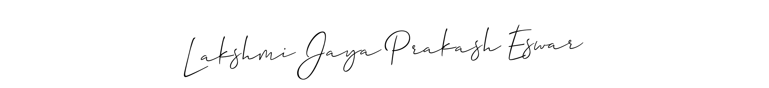 Create a beautiful signature design for name Lakshmi Jaya Prakash Eswar. With this signature (Allison_Script) fonts, you can make a handwritten signature for free. Lakshmi Jaya Prakash Eswar signature style 2 images and pictures png