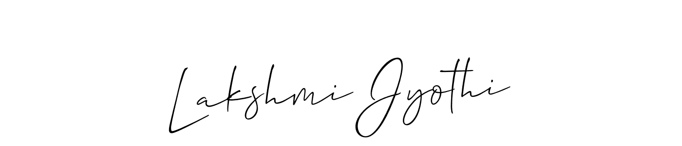 Also You can easily find your signature by using the search form. We will create Lakshmi Jyothi name handwritten signature images for you free of cost using Allison_Script sign style. Lakshmi Jyothi signature style 2 images and pictures png