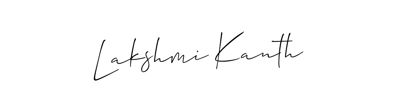 Allison_Script is a professional signature style that is perfect for those who want to add a touch of class to their signature. It is also a great choice for those who want to make their signature more unique. Get Lakshmi Kanth name to fancy signature for free. Lakshmi Kanth signature style 2 images and pictures png