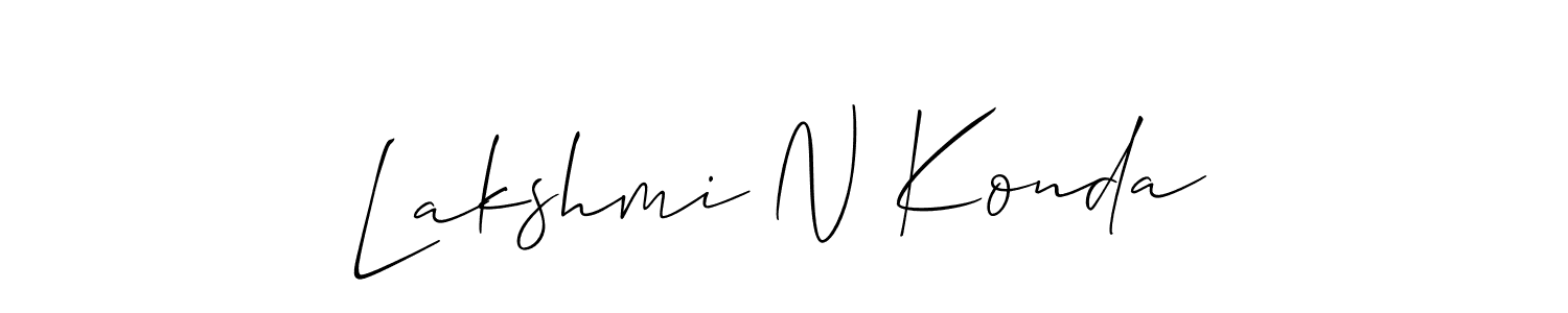How to make Lakshmi N Konda signature? Allison_Script is a professional autograph style. Create handwritten signature for Lakshmi N Konda name. Lakshmi N Konda signature style 2 images and pictures png