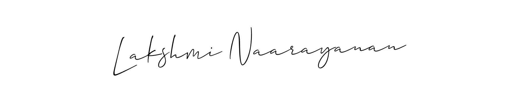 You should practise on your own different ways (Allison_Script) to write your name (Lakshmi Naarayanan) in signature. don't let someone else do it for you. Lakshmi Naarayanan signature style 2 images and pictures png