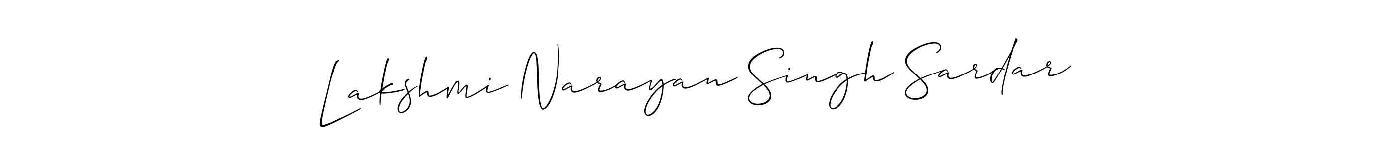 if you are searching for the best signature style for your name Lakshmi Narayan Singh Sardar. so please give up your signature search. here we have designed multiple signature styles  using Allison_Script. Lakshmi Narayan Singh Sardar signature style 2 images and pictures png