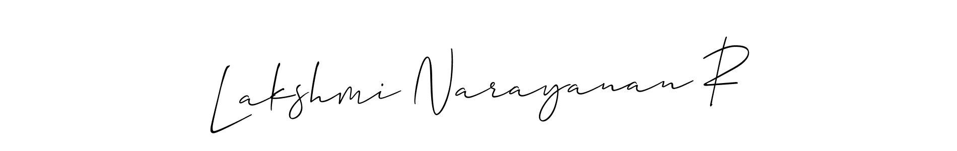 Also You can easily find your signature by using the search form. We will create Lakshmi Narayanan R name handwritten signature images for you free of cost using Allison_Script sign style. Lakshmi Narayanan R signature style 2 images and pictures png