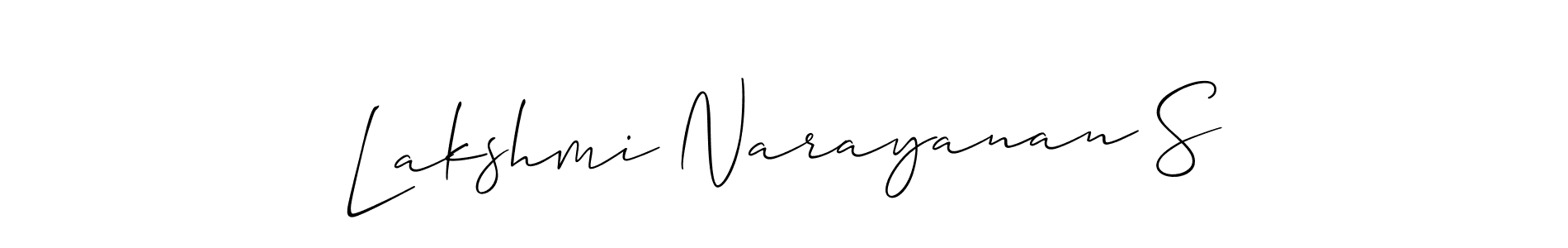 This is the best signature style for the Lakshmi Narayanan S name. Also you like these signature font (Allison_Script). Mix name signature. Lakshmi Narayanan S signature style 2 images and pictures png