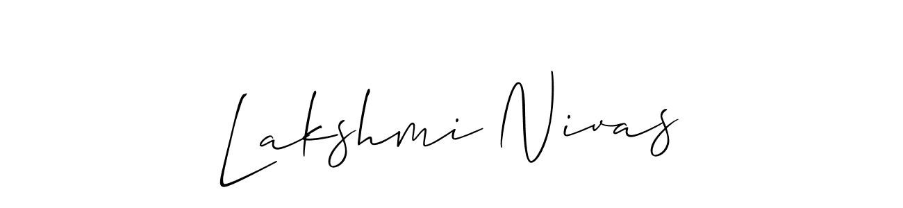 How to make Lakshmi Nivas name signature. Use Allison_Script style for creating short signs online. This is the latest handwritten sign. Lakshmi Nivas signature style 2 images and pictures png