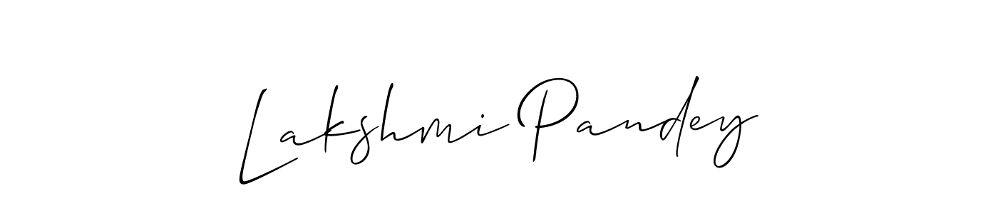 You should practise on your own different ways (Allison_Script) to write your name (Lakshmi Pandey) in signature. don't let someone else do it for you. Lakshmi Pandey signature style 2 images and pictures png