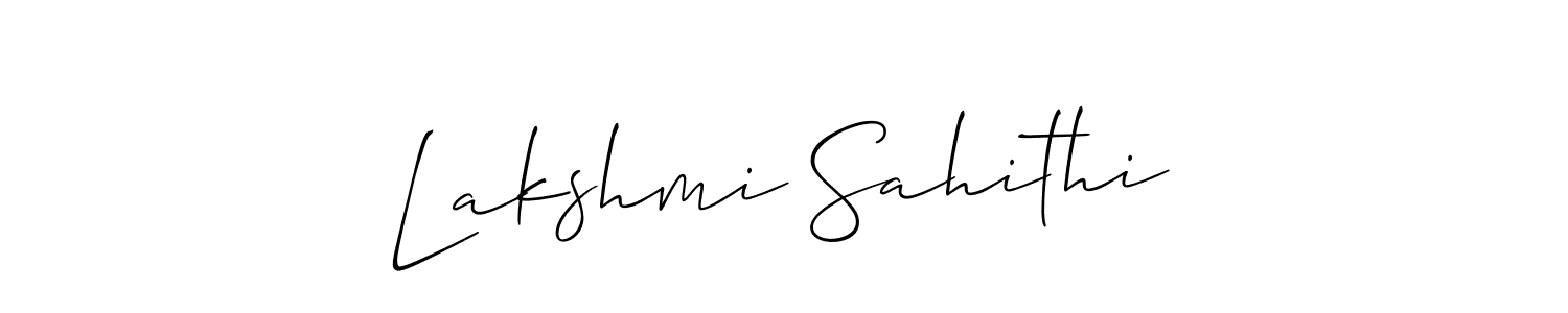 Lakshmi Sahithi stylish signature style. Best Handwritten Sign (Allison_Script) for my name. Handwritten Signature Collection Ideas for my name Lakshmi Sahithi. Lakshmi Sahithi signature style 2 images and pictures png