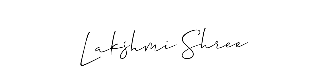 How to make Lakshmi Shree signature? Allison_Script is a professional autograph style. Create handwritten signature for Lakshmi Shree name. Lakshmi Shree signature style 2 images and pictures png