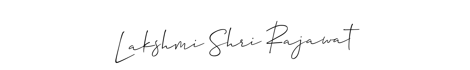 Make a short Lakshmi Shri Rajawat signature style. Manage your documents anywhere anytime using Allison_Script. Create and add eSignatures, submit forms, share and send files easily. Lakshmi Shri Rajawat signature style 2 images and pictures png