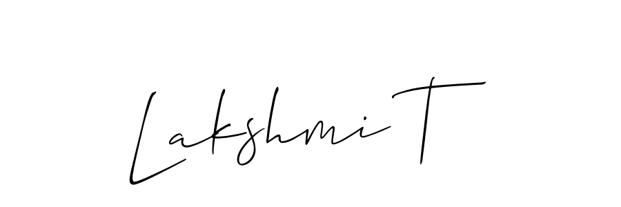 Design your own signature with our free online signature maker. With this signature software, you can create a handwritten (Allison_Script) signature for name Lakshmi T. Lakshmi T signature style 2 images and pictures png