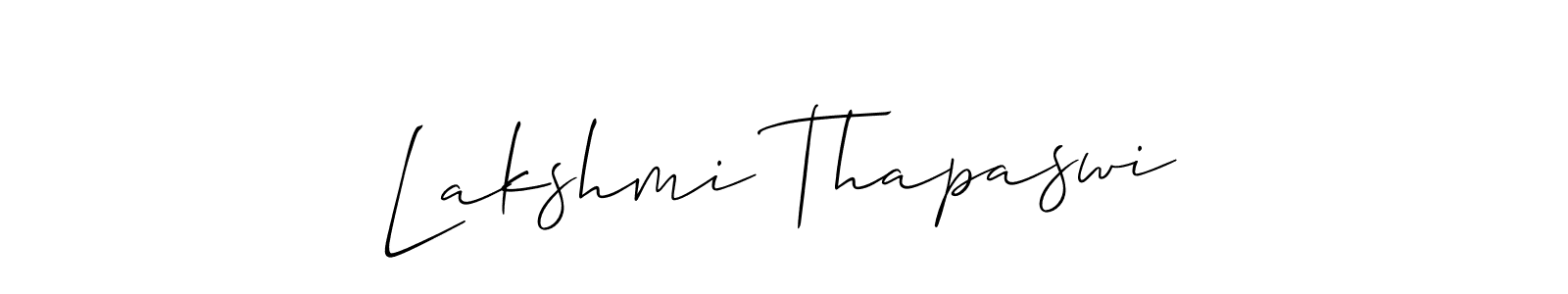 How to make Lakshmi Thapaswi name signature. Use Allison_Script style for creating short signs online. This is the latest handwritten sign. Lakshmi Thapaswi signature style 2 images and pictures png