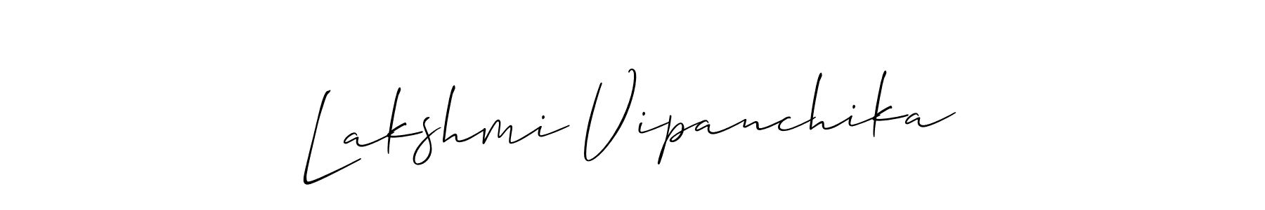 You should practise on your own different ways (Allison_Script) to write your name (Lakshmi Vipanchika) in signature. don't let someone else do it for you. Lakshmi Vipanchika signature style 2 images and pictures png