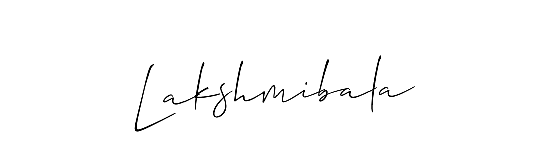 You should practise on your own different ways (Allison_Script) to write your name (Lakshmibala) in signature. don't let someone else do it for you. Lakshmibala signature style 2 images and pictures png