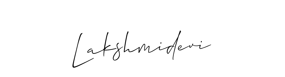 if you are searching for the best signature style for your name Lakshmidevi. so please give up your signature search. here we have designed multiple signature styles  using Allison_Script. Lakshmidevi signature style 2 images and pictures png