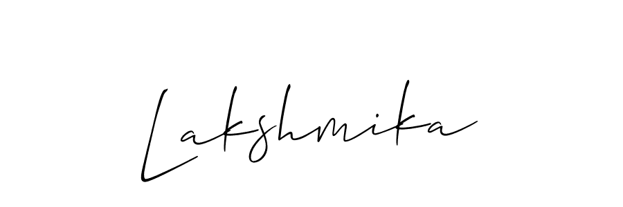 Use a signature maker to create a handwritten signature online. With this signature software, you can design (Allison_Script) your own signature for name Lakshmika. Lakshmika signature style 2 images and pictures png