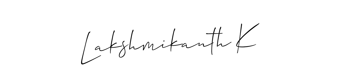 Check out images of Autograph of Lakshmikanth K name. Actor Lakshmikanth K Signature Style. Allison_Script is a professional sign style online. Lakshmikanth K signature style 2 images and pictures png