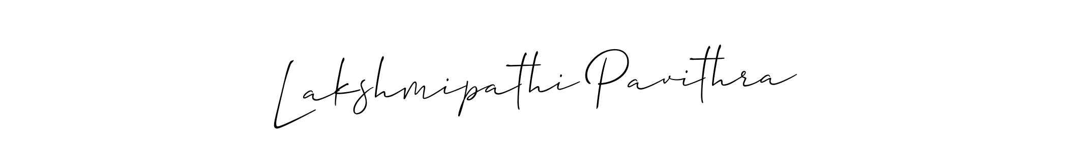 Allison_Script is a professional signature style that is perfect for those who want to add a touch of class to their signature. It is also a great choice for those who want to make their signature more unique. Get Lakshmipathi Pavithra name to fancy signature for free. Lakshmipathi Pavithra signature style 2 images and pictures png