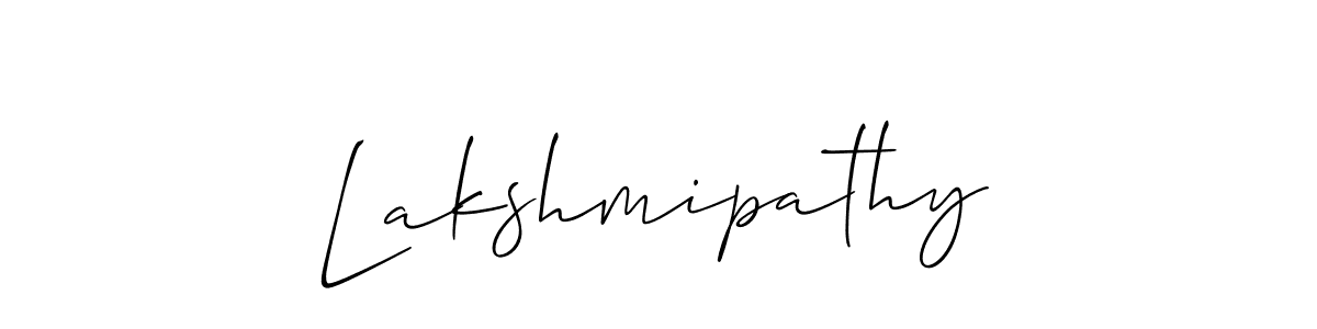 Use a signature maker to create a handwritten signature online. With this signature software, you can design (Allison_Script) your own signature for name Lakshmipathy. Lakshmipathy signature style 2 images and pictures png