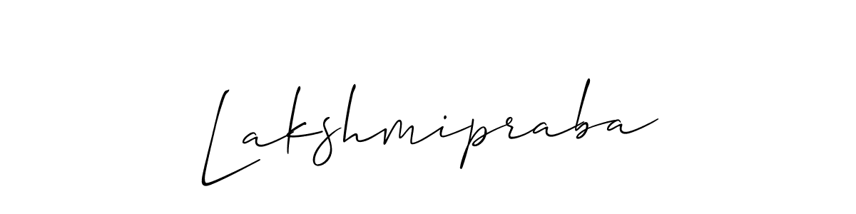 How to make Lakshmipraba name signature. Use Allison_Script style for creating short signs online. This is the latest handwritten sign. Lakshmipraba signature style 2 images and pictures png