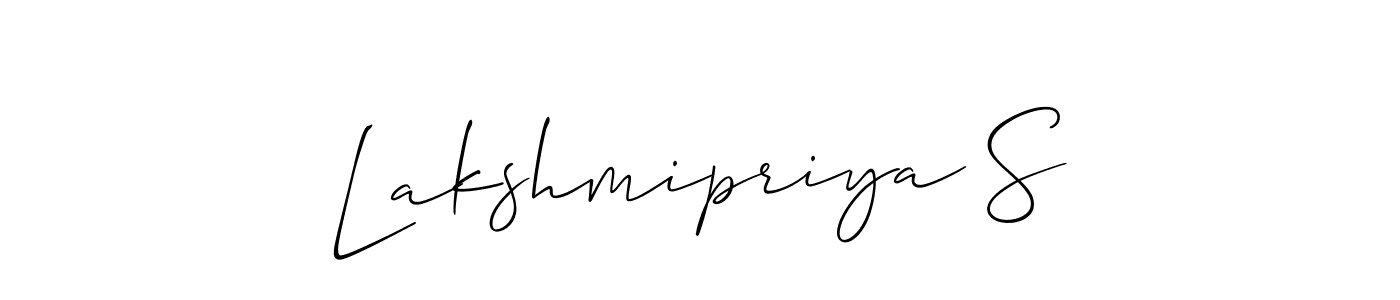 See photos of Lakshmipriya S official signature by Spectra . Check more albums & portfolios. Read reviews & check more about Allison_Script font. Lakshmipriya S signature style 2 images and pictures png