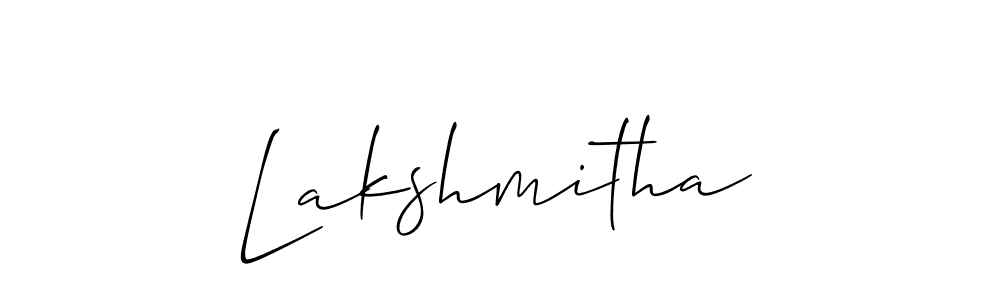 How to make Lakshmitha name signature. Use Allison_Script style for creating short signs online. This is the latest handwritten sign. Lakshmitha signature style 2 images and pictures png