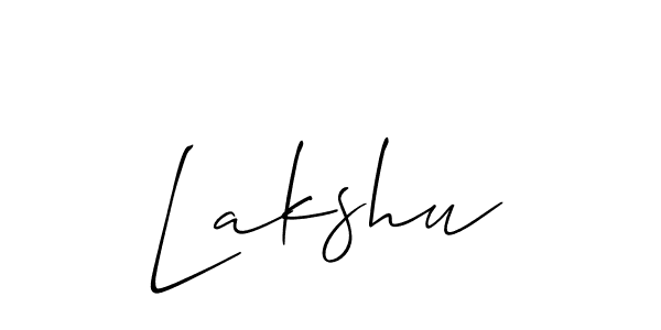Design your own signature with our free online signature maker. With this signature software, you can create a handwritten (Allison_Script) signature for name Lakshu. Lakshu signature style 2 images and pictures png