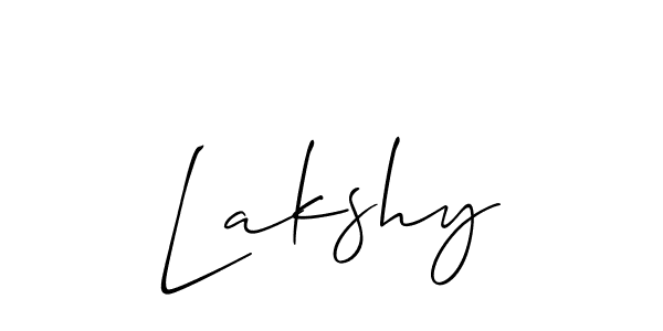 Design your own signature with our free online signature maker. With this signature software, you can create a handwritten (Allison_Script) signature for name Lakshy. Lakshy signature style 2 images and pictures png