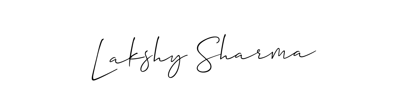 This is the best signature style for the Lakshy Sharma name. Also you like these signature font (Allison_Script). Mix name signature. Lakshy Sharma signature style 2 images and pictures png