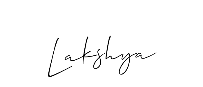 Design your own signature with our free online signature maker. With this signature software, you can create a handwritten (Allison_Script) signature for name Lakshya. Lakshya signature style 2 images and pictures png