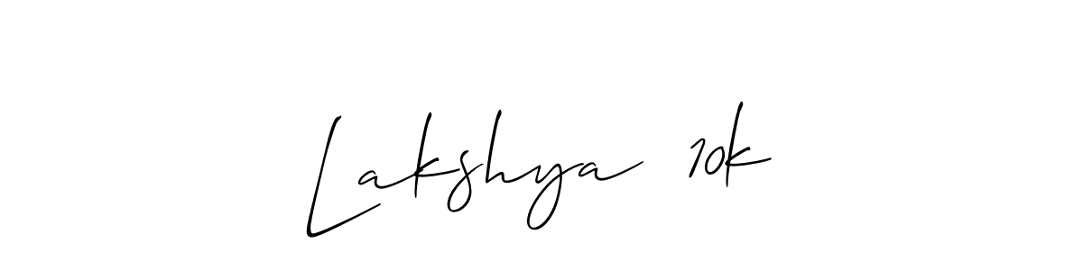 Similarly Allison_Script is the best handwritten signature design. Signature creator online .You can use it as an online autograph creator for name Lakshya  10k. Lakshya  10k signature style 2 images and pictures png