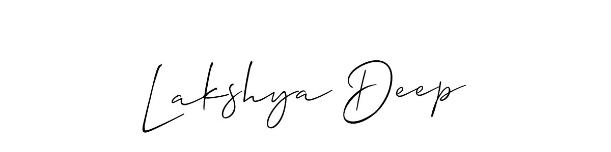 It looks lik you need a new signature style for name Lakshya Deep. Design unique handwritten (Allison_Script) signature with our free signature maker in just a few clicks. Lakshya Deep signature style 2 images and pictures png