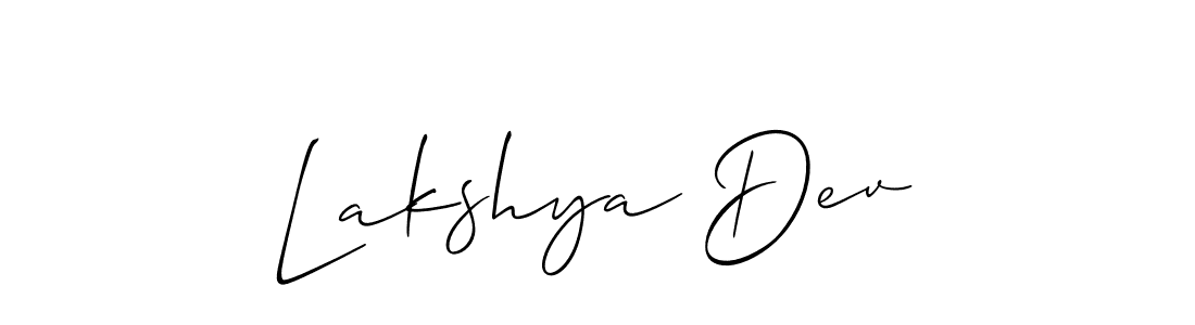 How to make Lakshya Dev name signature. Use Allison_Script style for creating short signs online. This is the latest handwritten sign. Lakshya Dev signature style 2 images and pictures png