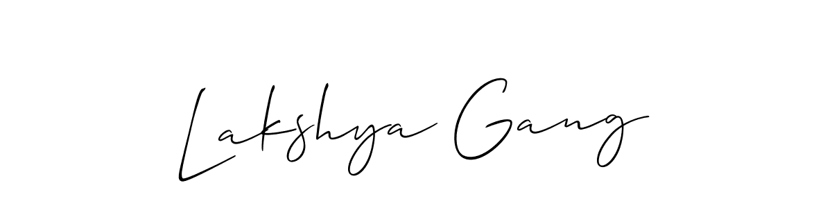 It looks lik you need a new signature style for name Lakshya Gang. Design unique handwritten (Allison_Script) signature with our free signature maker in just a few clicks. Lakshya Gang signature style 2 images and pictures png