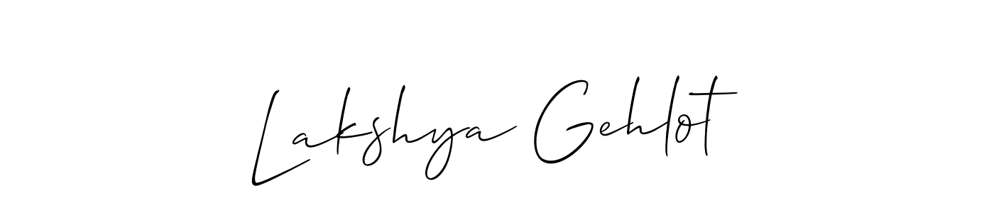 How to make Lakshya Gehlot name signature. Use Allison_Script style for creating short signs online. This is the latest handwritten sign. Lakshya Gehlot signature style 2 images and pictures png