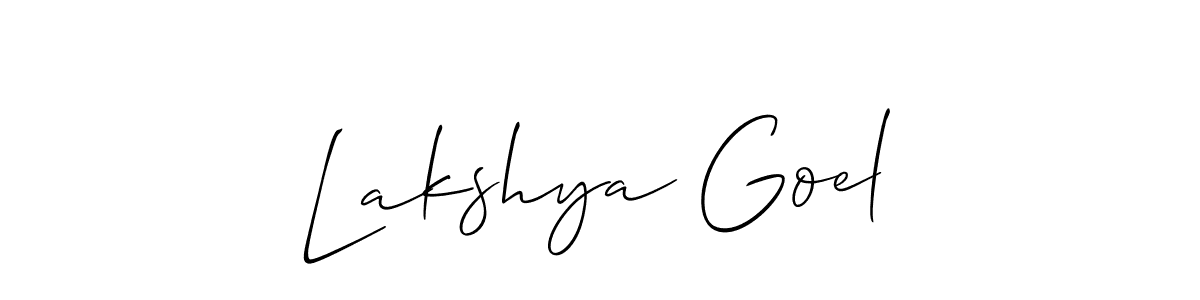 You should practise on your own different ways (Allison_Script) to write your name (Lakshya Goel) in signature. don't let someone else do it for you. Lakshya Goel signature style 2 images and pictures png