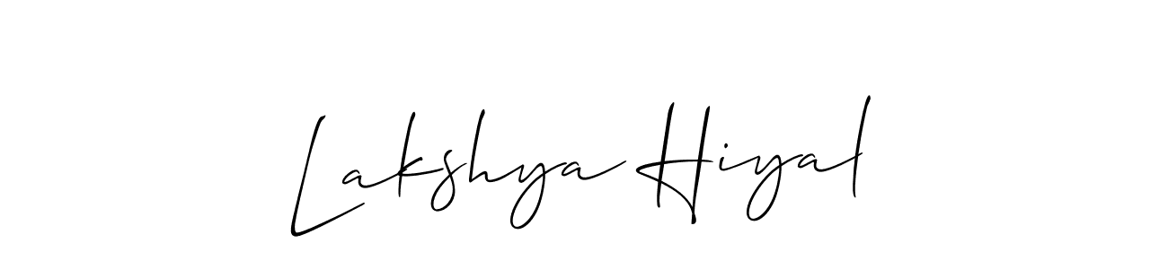 You should practise on your own different ways (Allison_Script) to write your name (Lakshya Hiyal) in signature. don't let someone else do it for you. Lakshya Hiyal signature style 2 images and pictures png