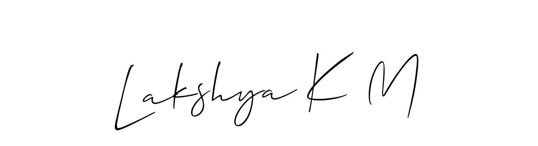 How to Draw Lakshya K M signature style? Allison_Script is a latest design signature styles for name Lakshya K M. Lakshya K M signature style 2 images and pictures png