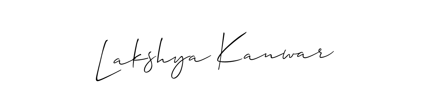 Make a short Lakshya Kanwar signature style. Manage your documents anywhere anytime using Allison_Script. Create and add eSignatures, submit forms, share and send files easily. Lakshya Kanwar signature style 2 images and pictures png