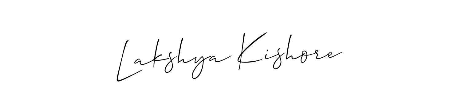 Also we have Lakshya Kishore name is the best signature style. Create professional handwritten signature collection using Allison_Script autograph style. Lakshya Kishore signature style 2 images and pictures png