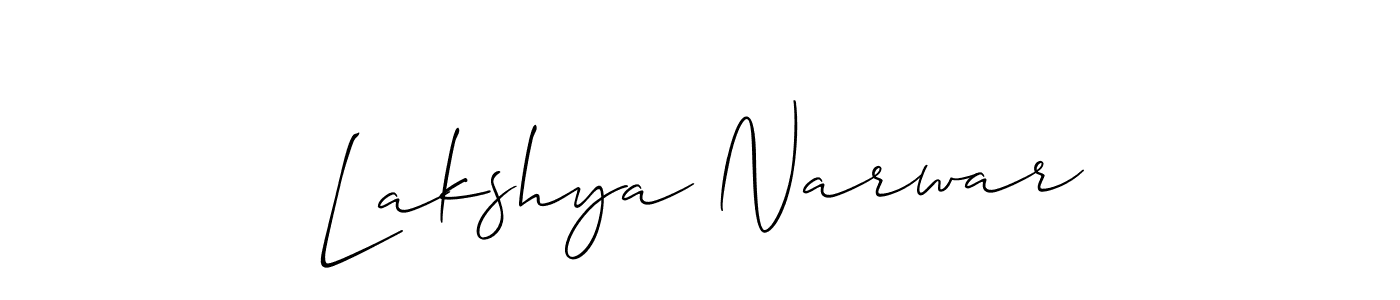 Also You can easily find your signature by using the search form. We will create Lakshya Narwar name handwritten signature images for you free of cost using Allison_Script sign style. Lakshya Narwar signature style 2 images and pictures png