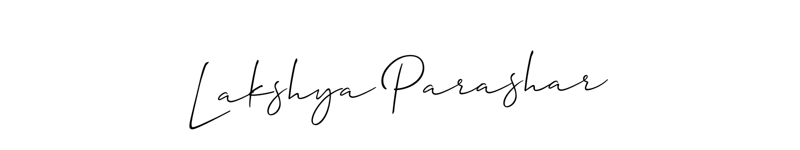 This is the best signature style for the Lakshya Parashar name. Also you like these signature font (Allison_Script). Mix name signature. Lakshya Parashar signature style 2 images and pictures png